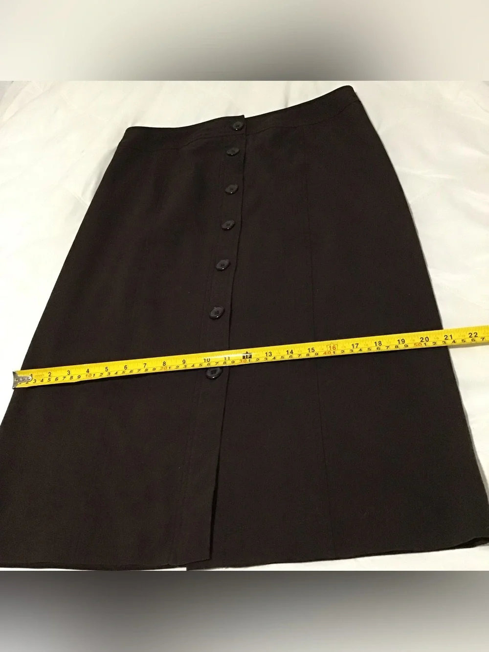 Kim Rogers Brown Button-Front Pencil Skirt 12P